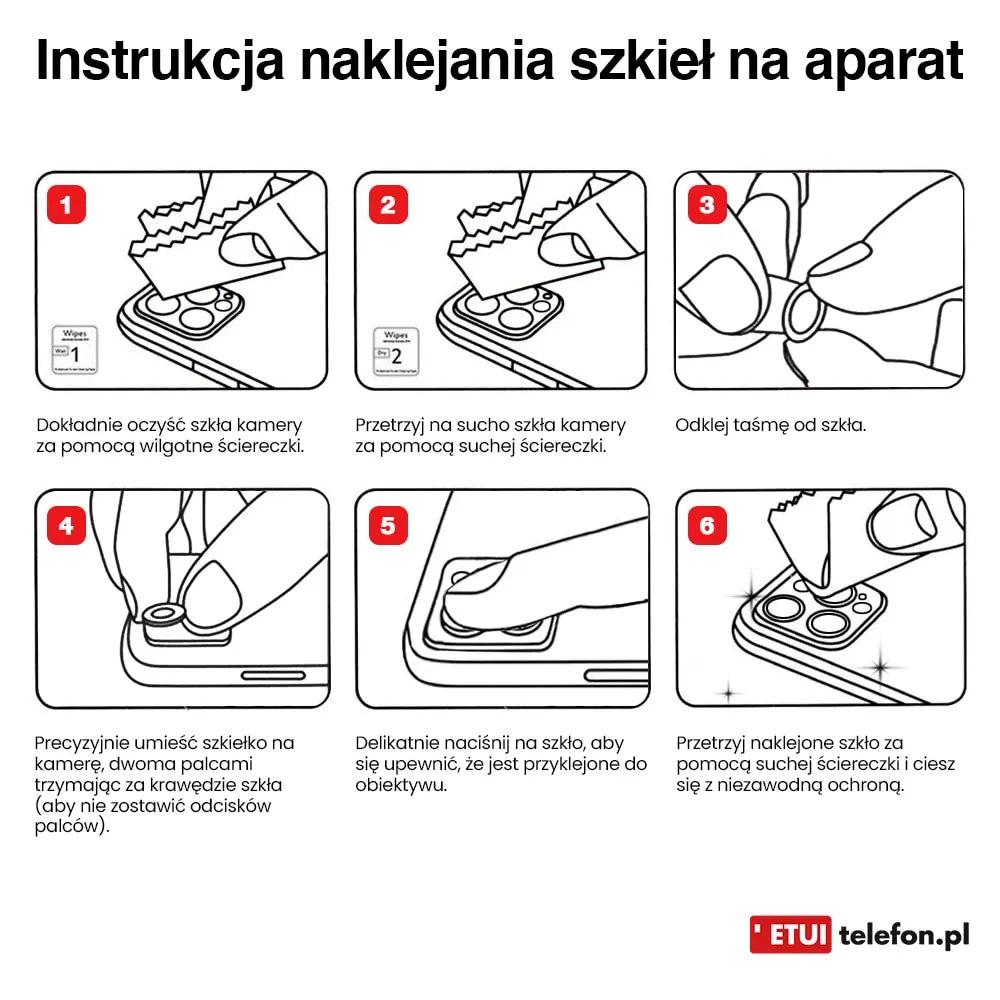 jak nakleic szkielka na kamere telefonu