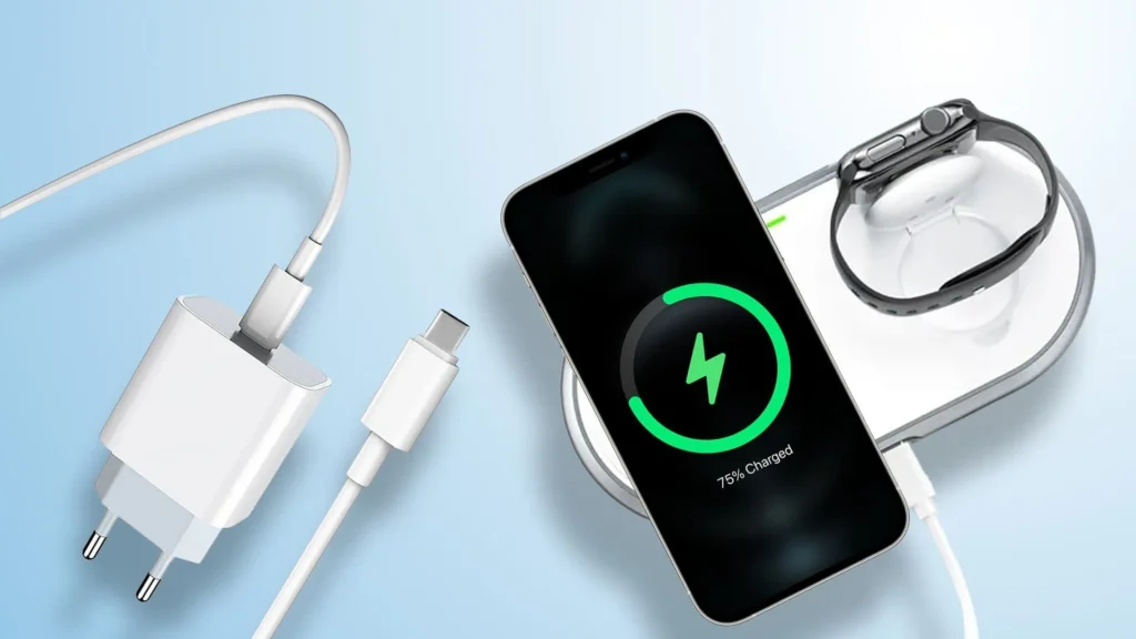 Ładowanie smartfona i zegarka bezprzewodowo.