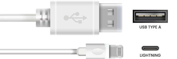kabel z końcówką usb+lightning