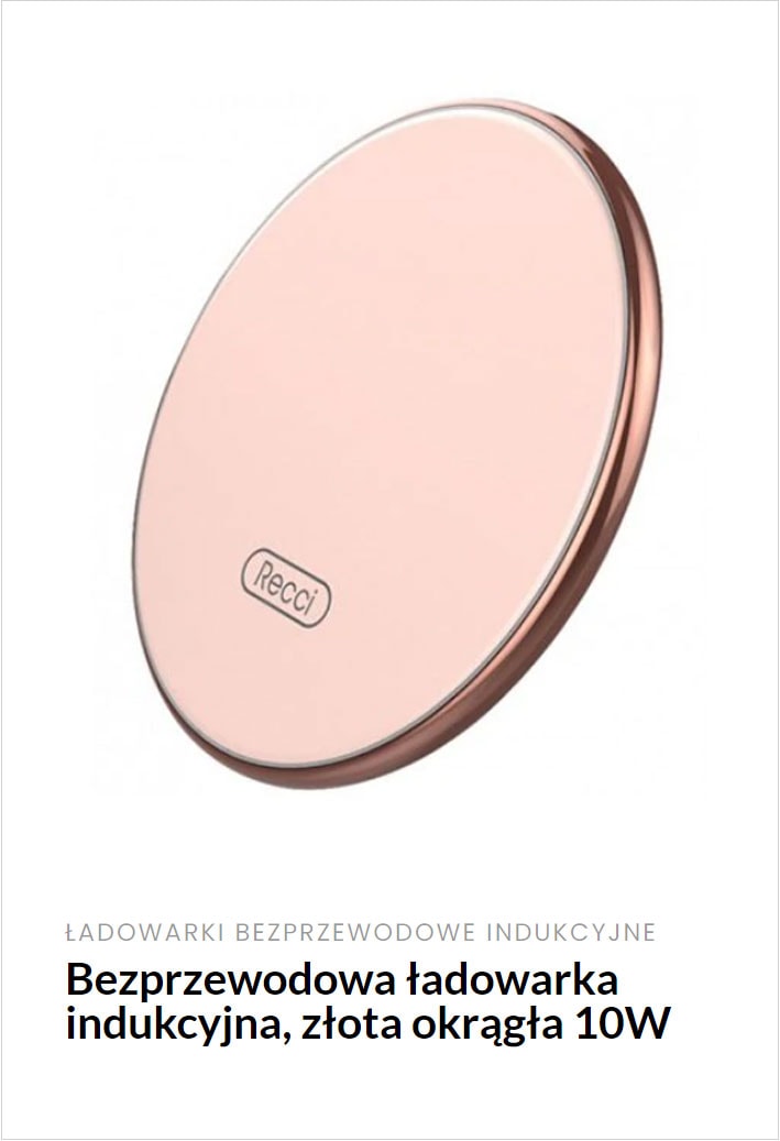 Ładowarka bezprzewodowa złota 10w