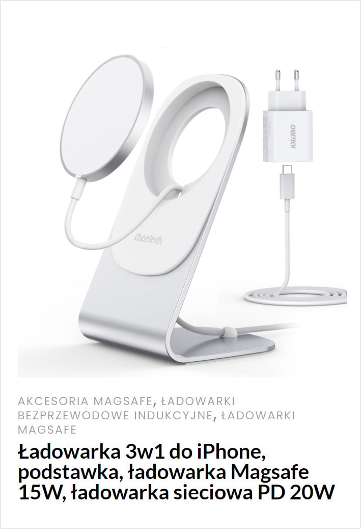 ładowarka bezprzewodowa 3w1 magsafe 20w