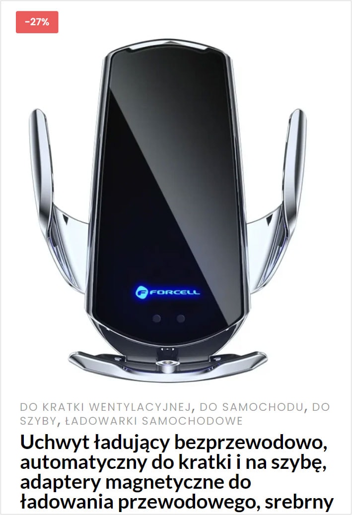 uchwyt samochodowy ładowanie bezprzewodowe drebrny