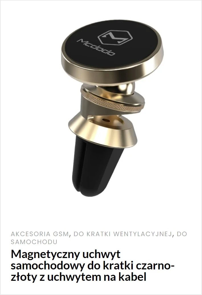 magnetyczny uchwyt samochodowy do kratki