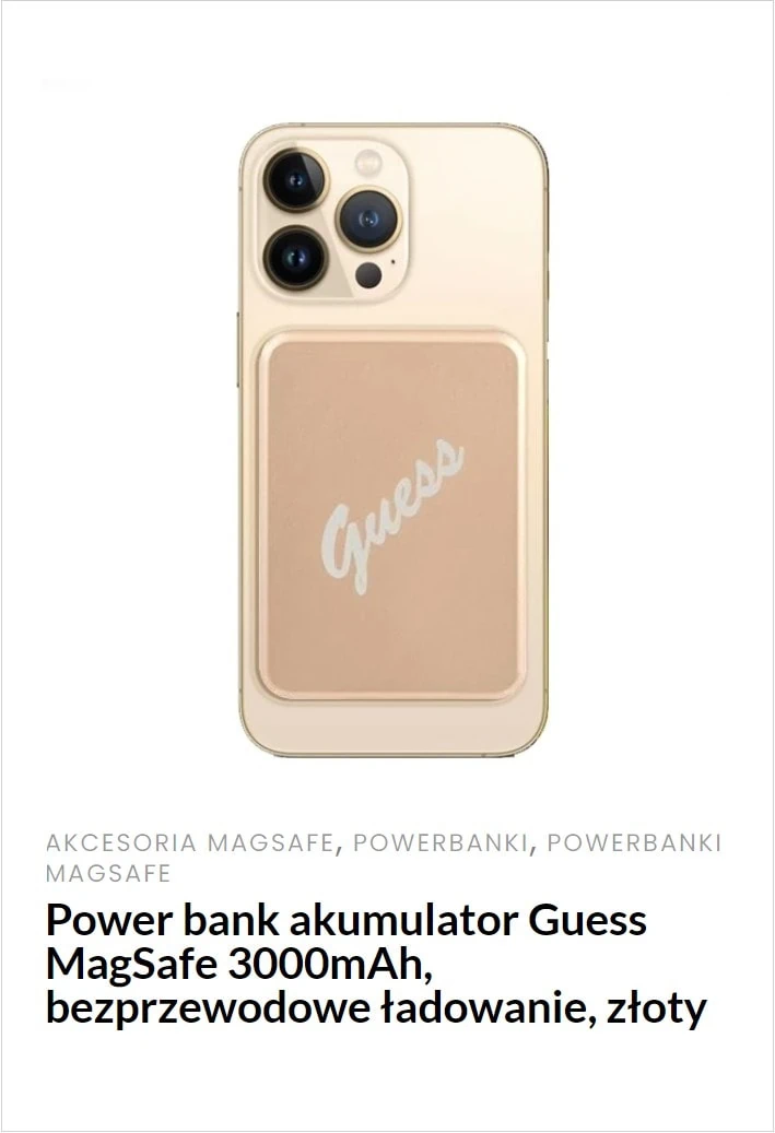 power bank akumulator guess magsafe 3000 mah