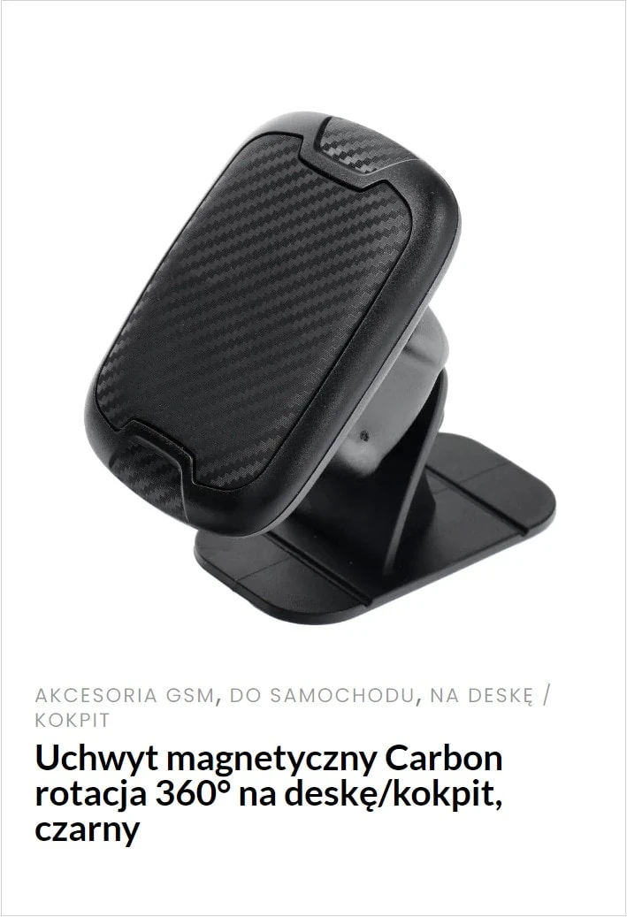 uchwyt magnetyczny garbon rotacja na kokpit