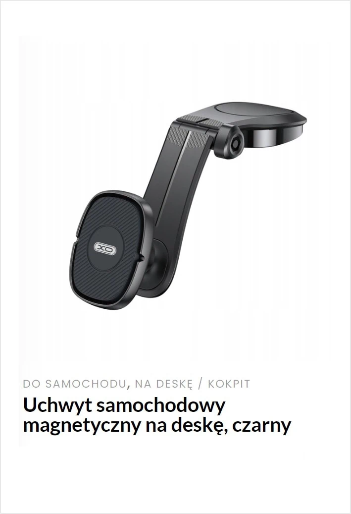 uchwyt samochodowy magnetyczne na deskę, czarny