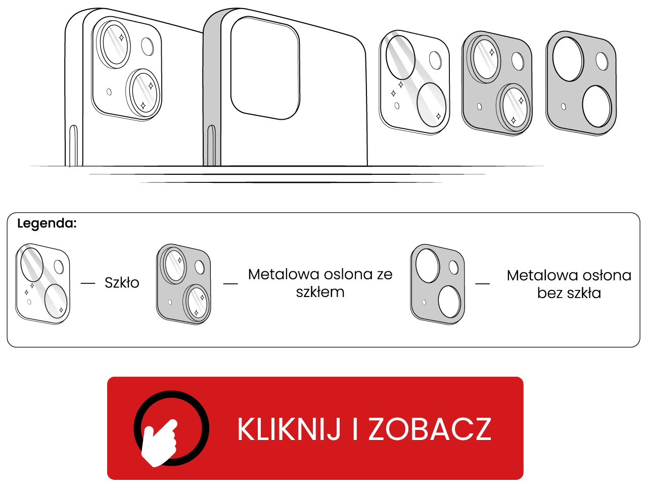 Etui kompatybilne ze szkłami na aparat