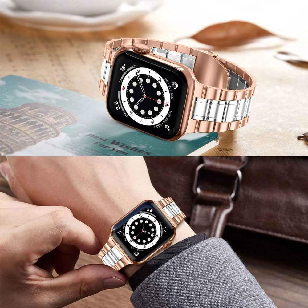 Bransoleta do Apple Watch Ultra 1-2 / Series 4-10 / SE 44/45/46/49mm – różowe złoto