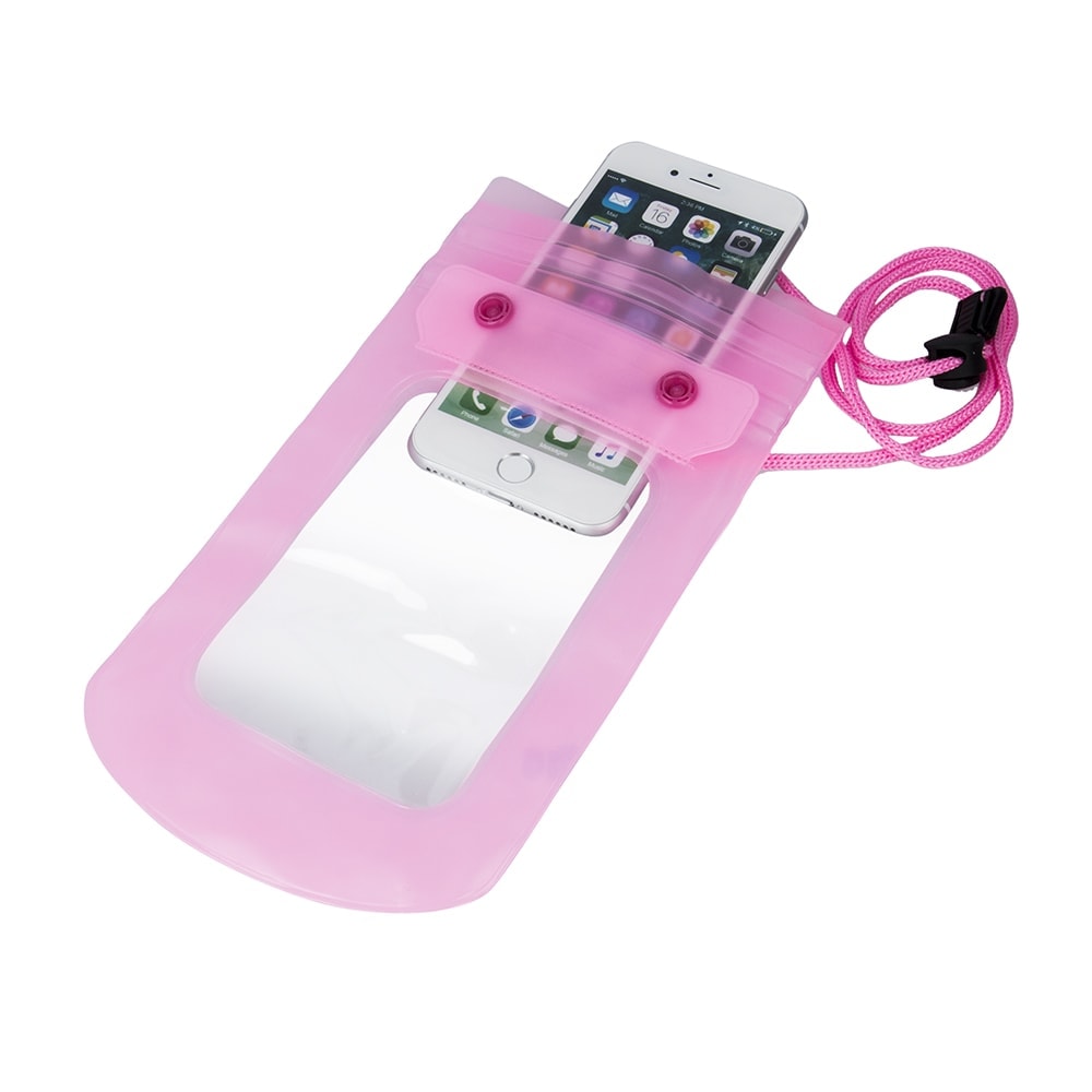 Wodoodporny pokrowiec do iPhone różowy szczelny ze smyczą