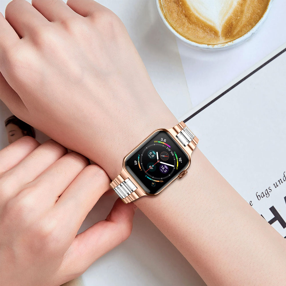 Bransoleta do Apple Watch Ultra 1-2 / Series 4-10 / SE 44/45/46/49mm – różowe złoto