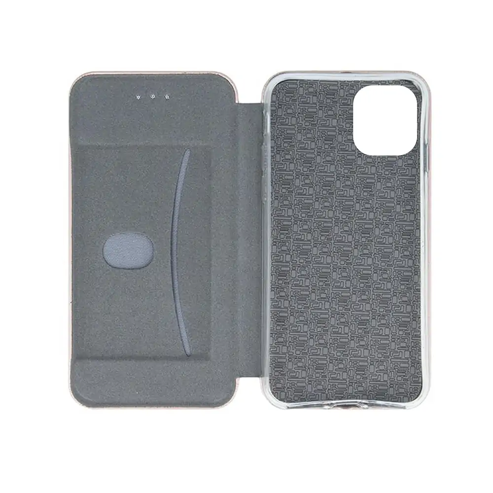 Etui do iPhone 12 Mini klasyczne z magnetyczną klapką, różowo-złote