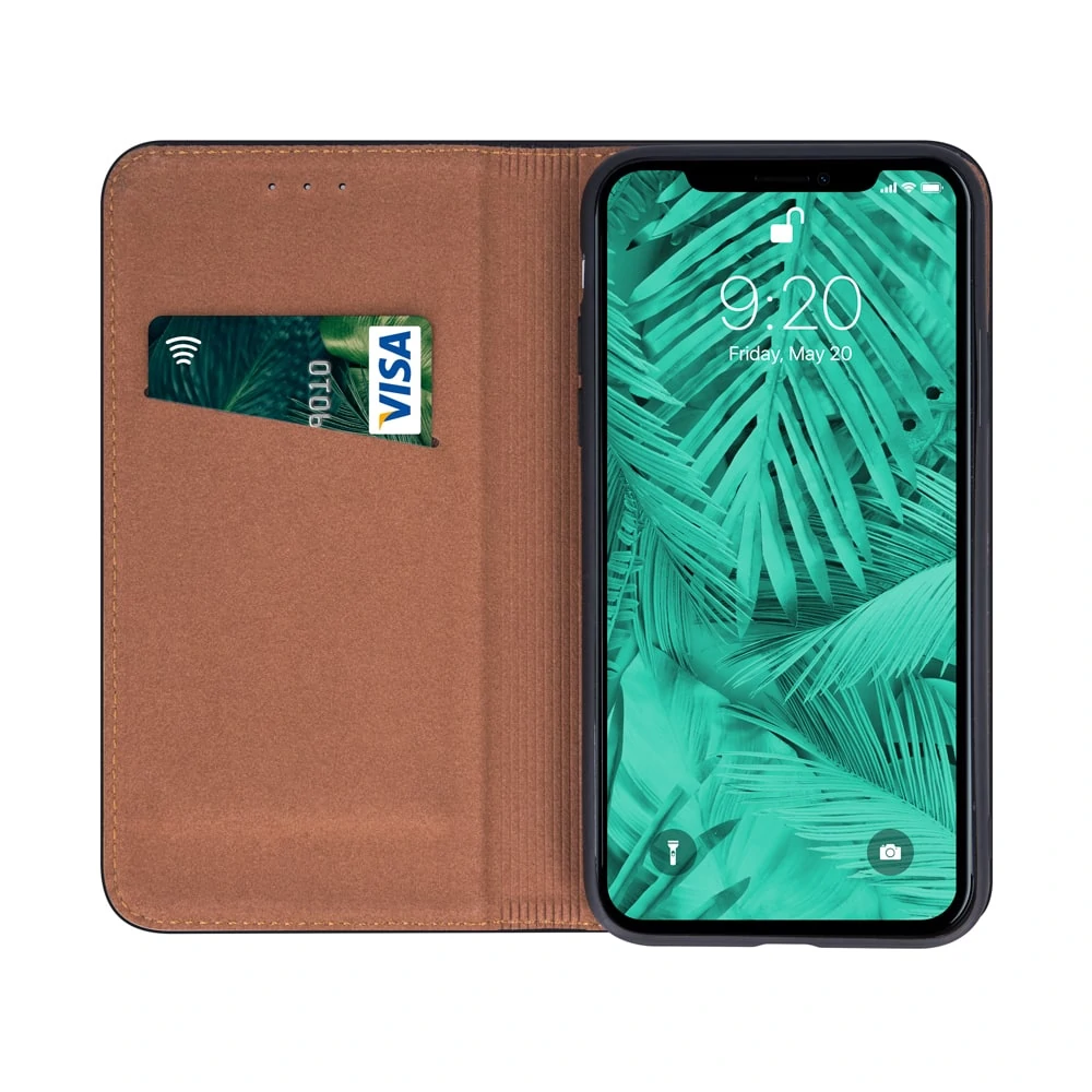 Etui do iPhone 12 Pro Max eleganckie skórzane czarne