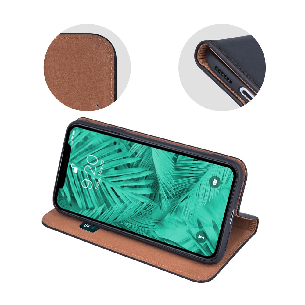 Etui do iPhone 12 Pro Max eleganckie skórzane czarne