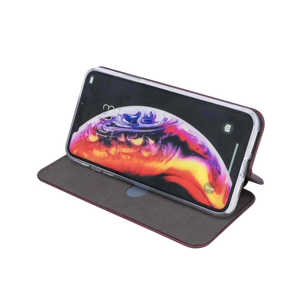 Etui do iPhone 12 Pro Max klasyczne z magnetyczną klapką, burgundowe