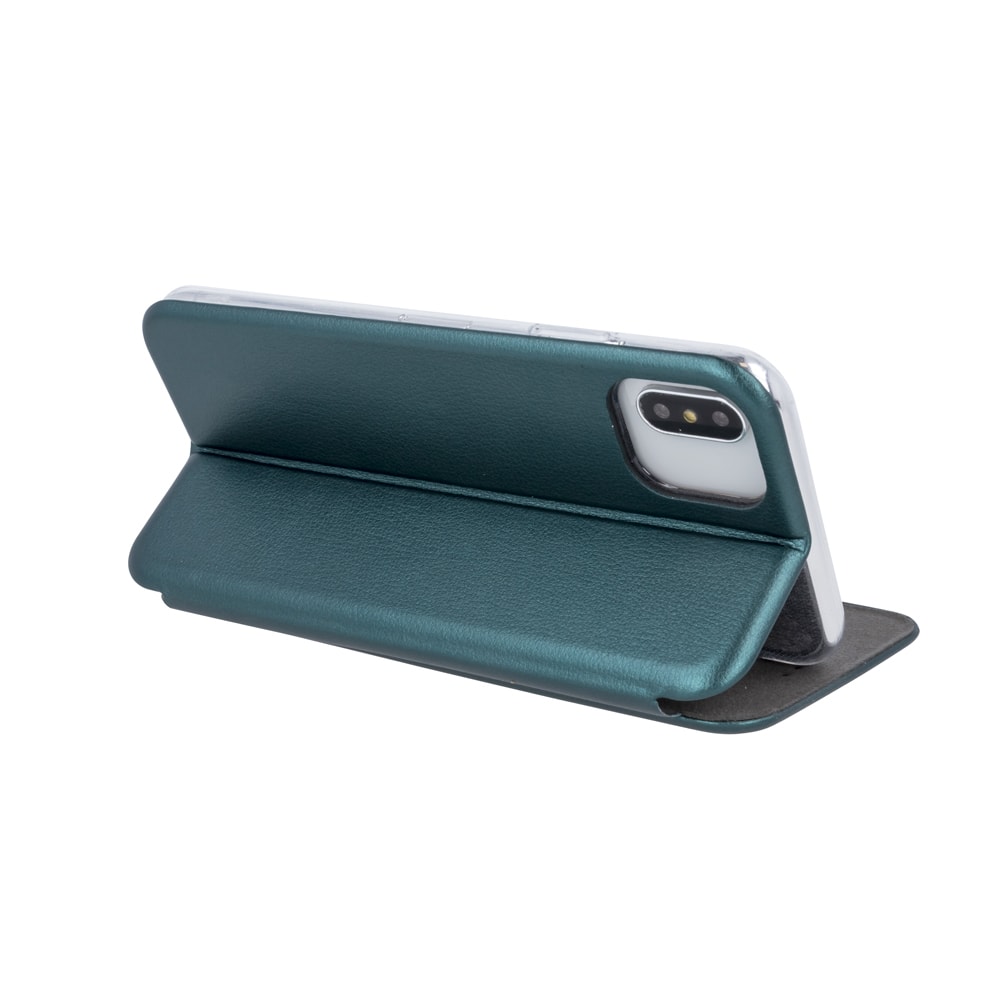 Etui do iPhone 12 Pro klasyczne z magnetyczną klapką, ciemnozielone