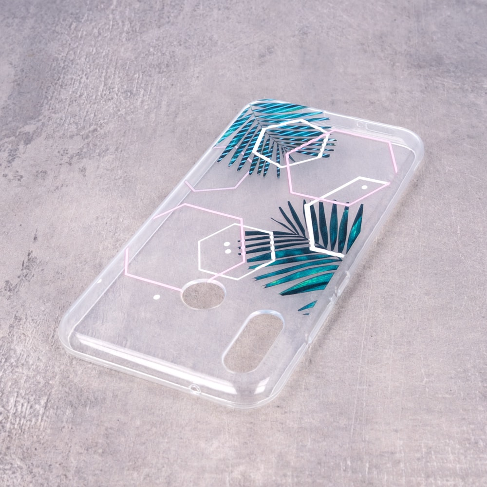 Etui do iPhone 11 Pro Max transparentne nowoczesne z liśćmi palmowymi