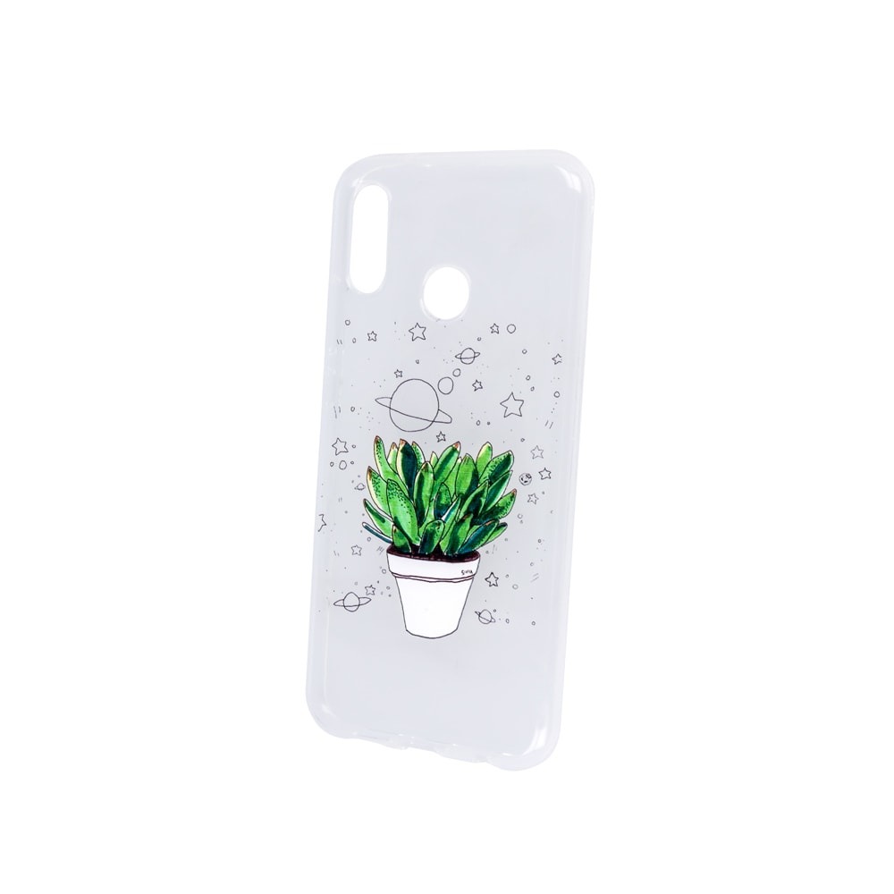 Etui do iPhone X/XS transparentne z kwiatkiem w przestrzeni