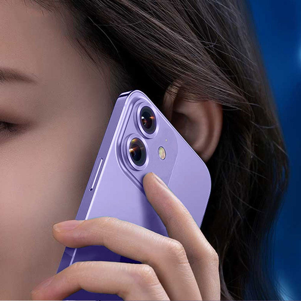 Metalowa osłona obiektywów szkło na aparat iPhone 12 Mini, fiolet