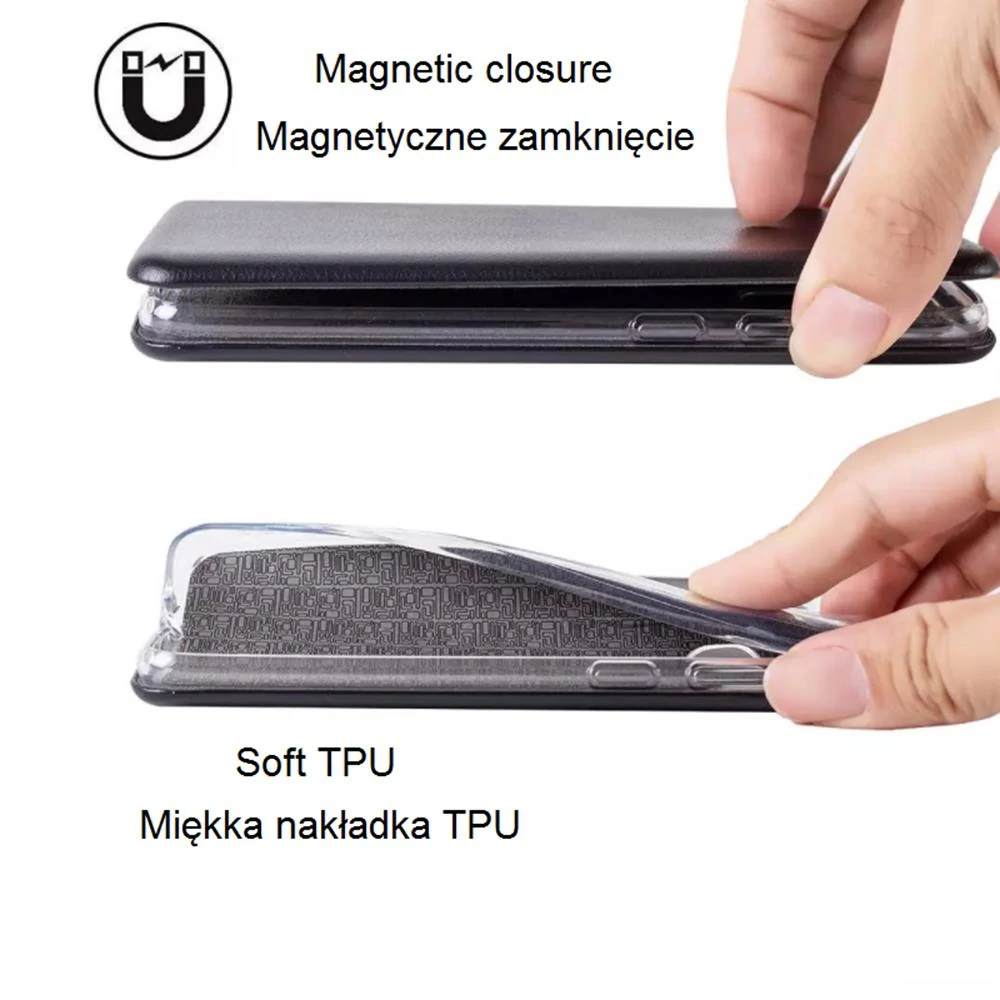 Etui do iPhone 12 Mini klasyczne z magnetyczną klapką, niebieskie
