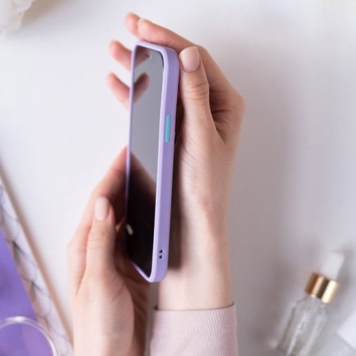 Etui do iPhone 11 Pro półprzeźroczyste matowe z ochroną aparatu, fioletowe