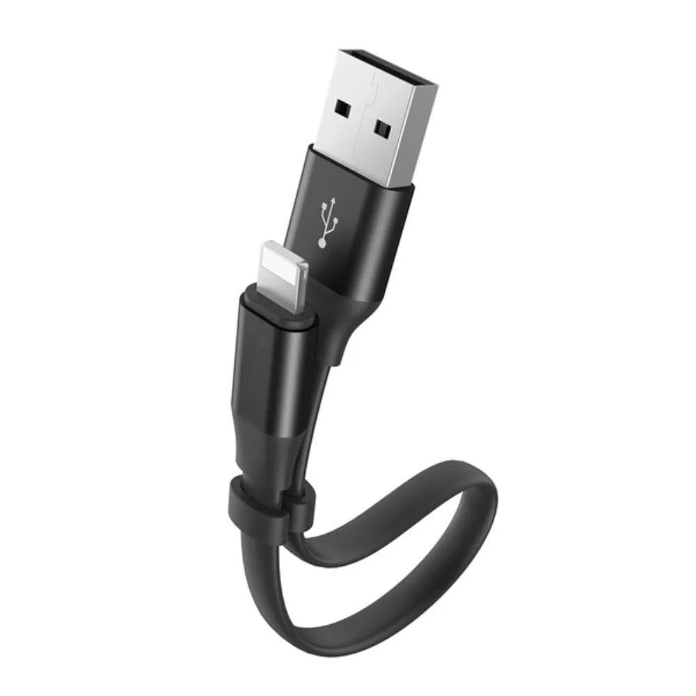 Kabel USB - Lightning do iPhone SE/8/X/XR/XS/11/12/13/14, do szybkiego ładowania, 0.23 metra, czarny