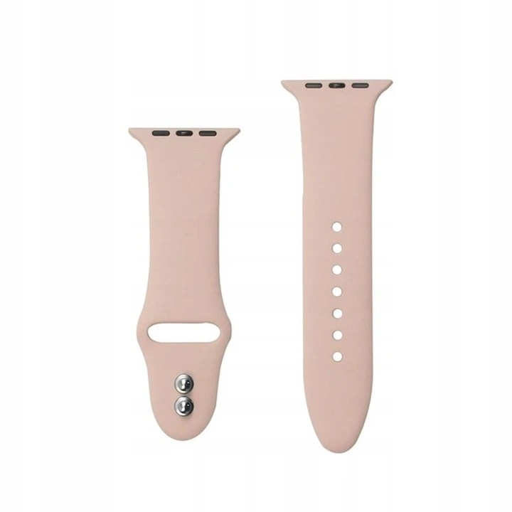 Sportowy pasek silikonowy do zegarka Apple Watch Ultra 1-2 / Series 4-10 / SE 44/45/46/49mm – pudrowy róż