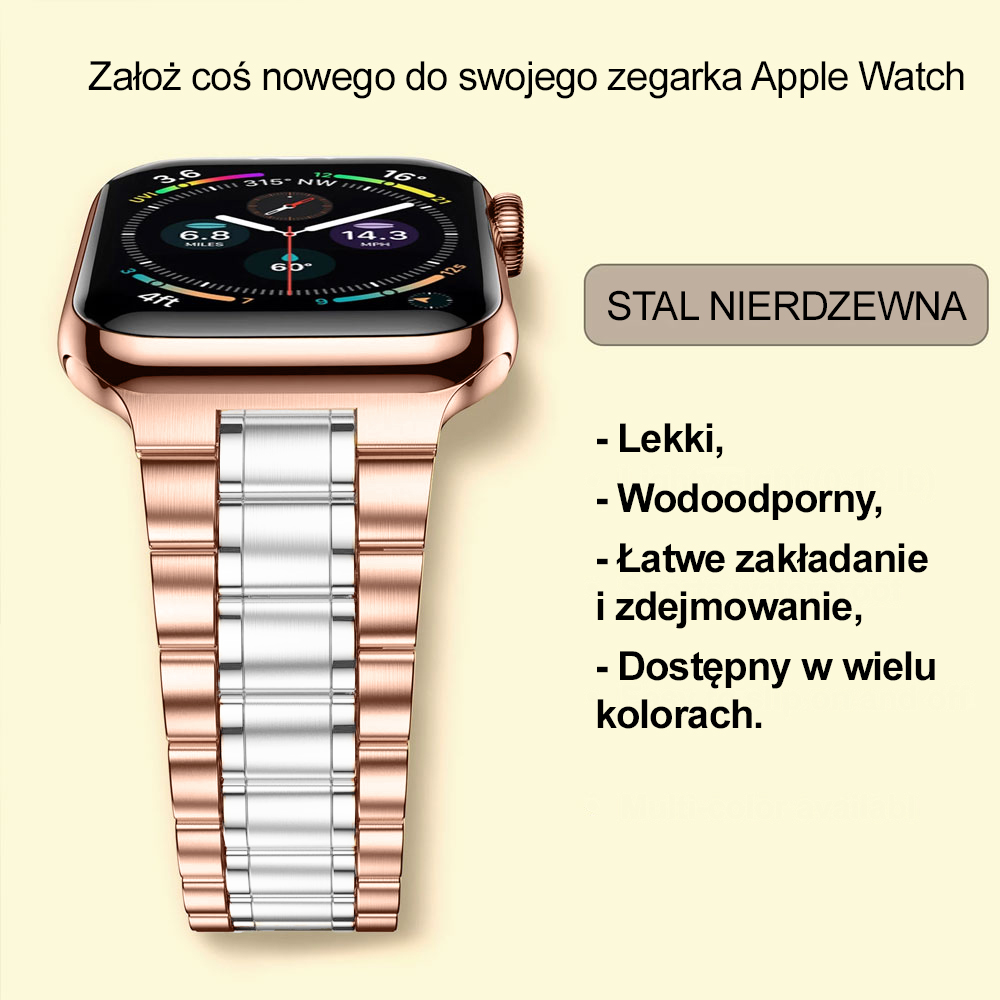 Bransoleta do Apple Watch Ultra 1-2 / Series 4-10 / SE 44/45/46/49mm – różowe złoto