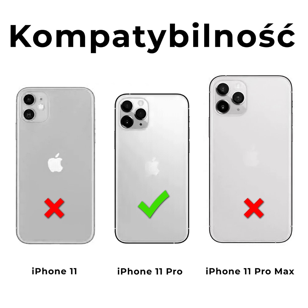 Etui do iPhone 11 Pro półprzeźroczyste matowe z ochroną aparatu, czarne