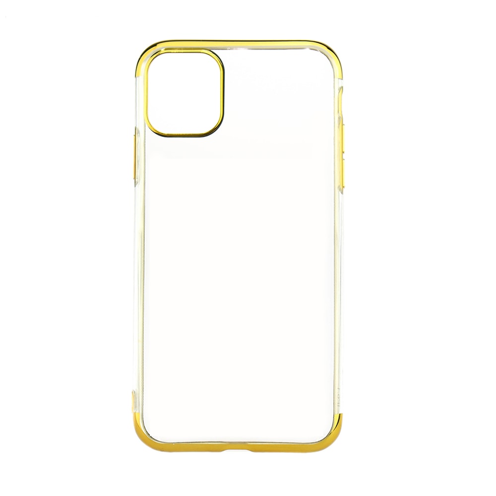 Etui do iPhone 11 Pro Max Fit Slim cienkie przeźroczyste ze złotą ramką