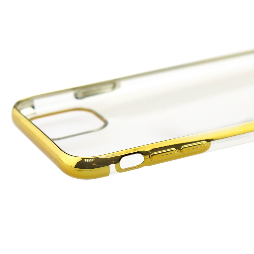 Etui do iPhone 11 Pro Max Fit Slim cienkie przeźroczyste ze złotą ramką