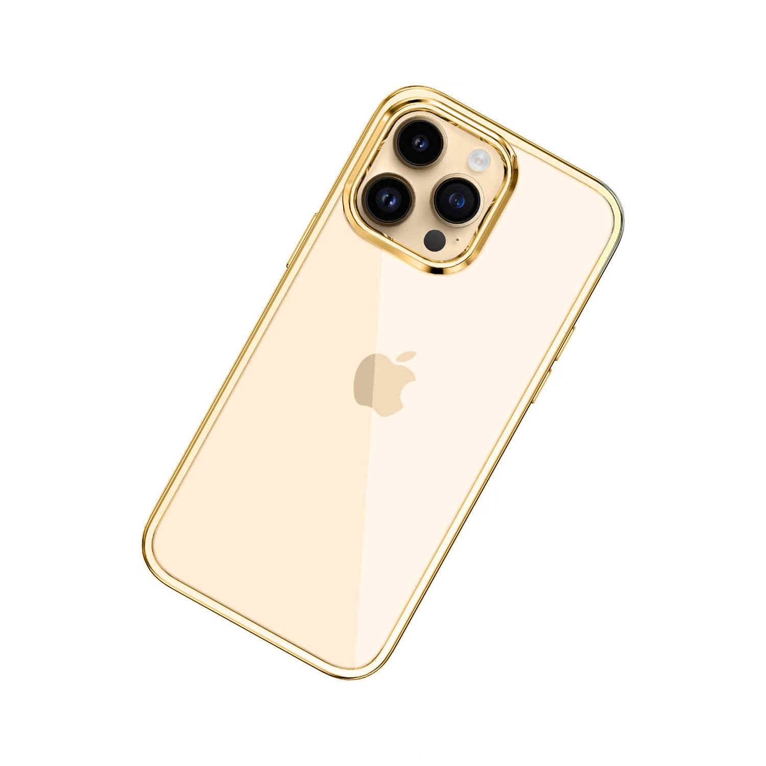 Etui do iPhone 14 Pro JETech Simple Metallic gold przeźroczyste z ramką w kolorze złota (OUTLET)