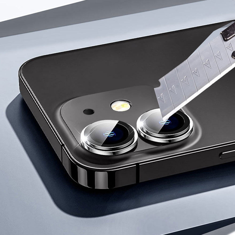Metalowa osłona obiektywów szkło na aparat iPhone 12 czarna
