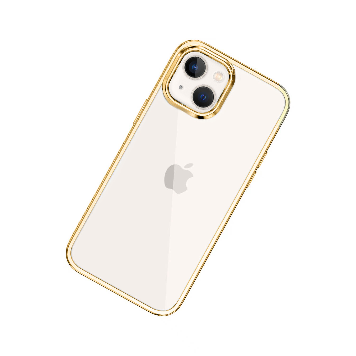 Etui do iPhone 13 JETech Simple Metallic gold przeźroczyste z ramką w kolorze złota (OUTLET)