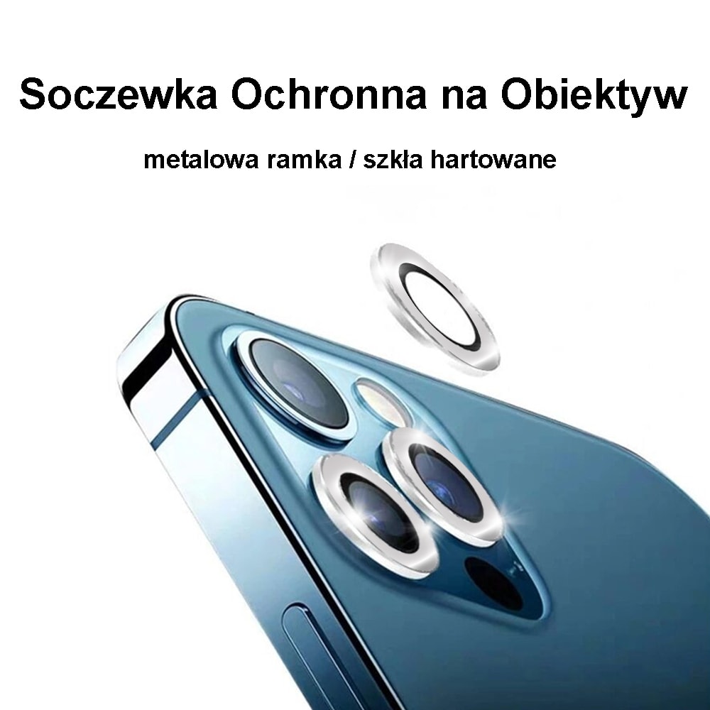 Metalowa osłona obiektywów szkło na aparat iPhone 13 złote