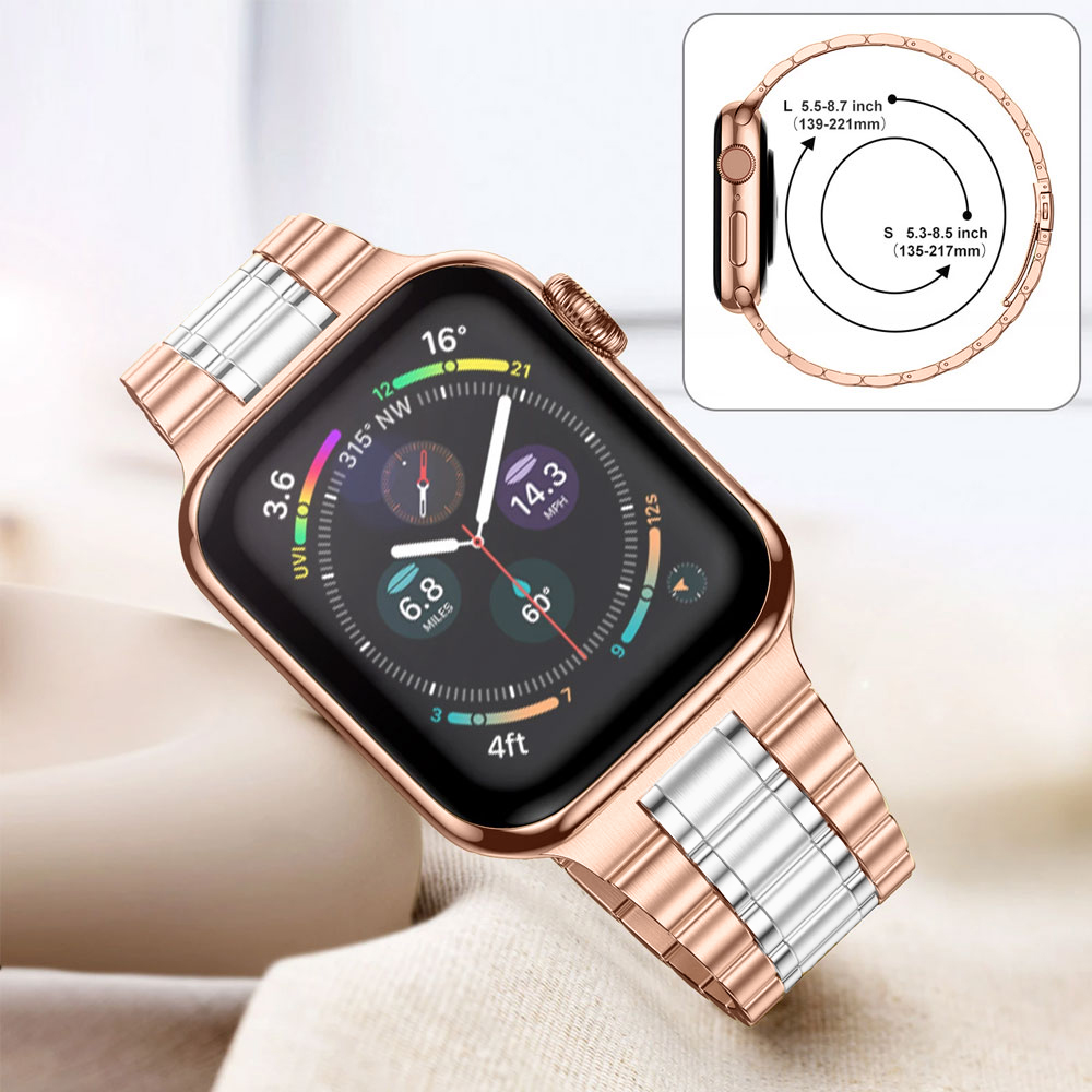 Bransoleta do Apple Watch Ultra 1-2 / Series 4-10 / SE 44/45/46/49mm – różowe złoto