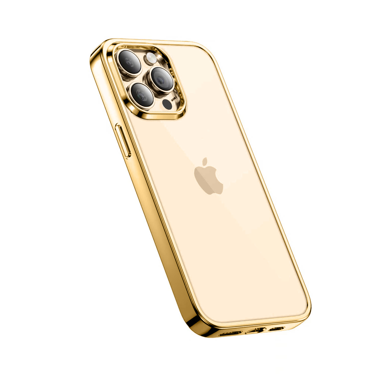Etui do iPhone 14 Pro JETech Simple Metallic gold przeźroczyste z ramką w kolorze złota (OUTLET)