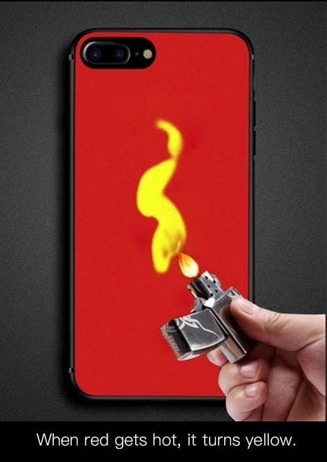 Elastyczne etui na Iphone 7 Plus / 8 Plus TERMO ZMIANA KOLORU case Czerwony