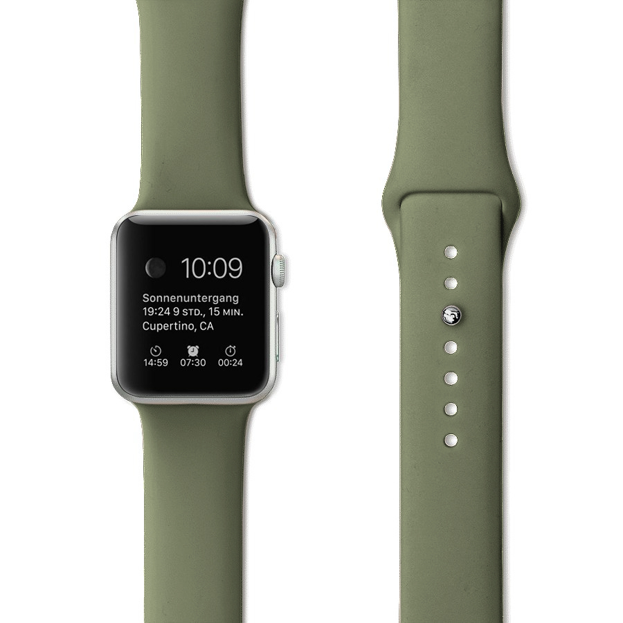 Sportowy pasek silikonowy do zegarka Apple Watch Series 4-10 / SE 40/41/42mm – Army green