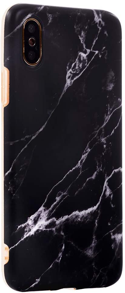 Etui do iPhone XS Max eleganckie czarny marmurek