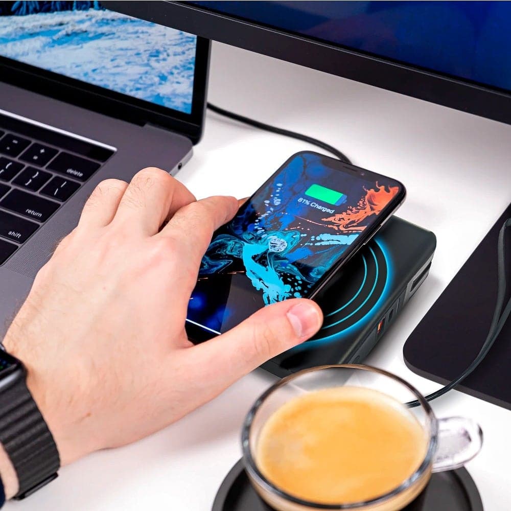 Wielofunkcyjna ładowarka 5w1 20W PD micro/ typ C/ lightning/power bank/ładowanie bezprzewodowe 15W