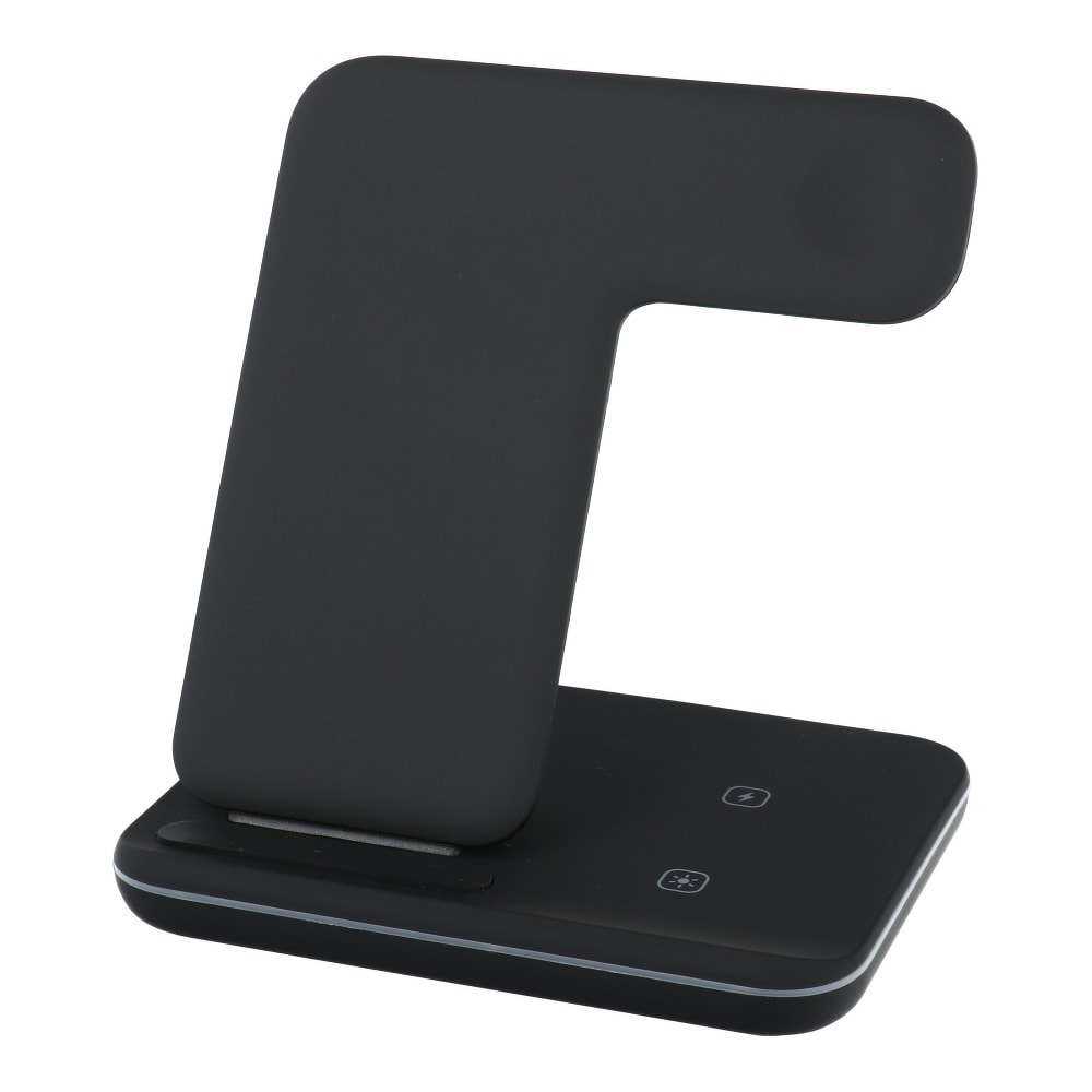 Ładowarka 3w1 iPhone / Apple Watch / Airpods szybka 15W z podświetleniem, czarna