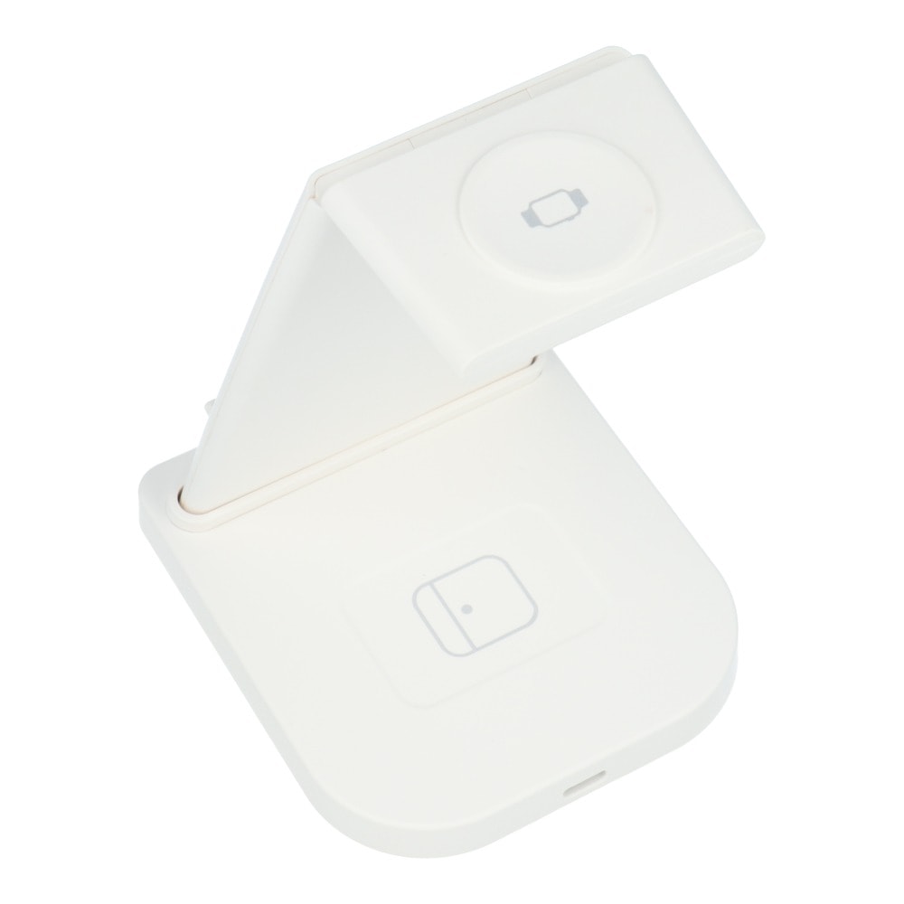 Ładowarka bezprzewodowa indukcyjna 3w1 iPhone, Apple Watch, AirPods, biała