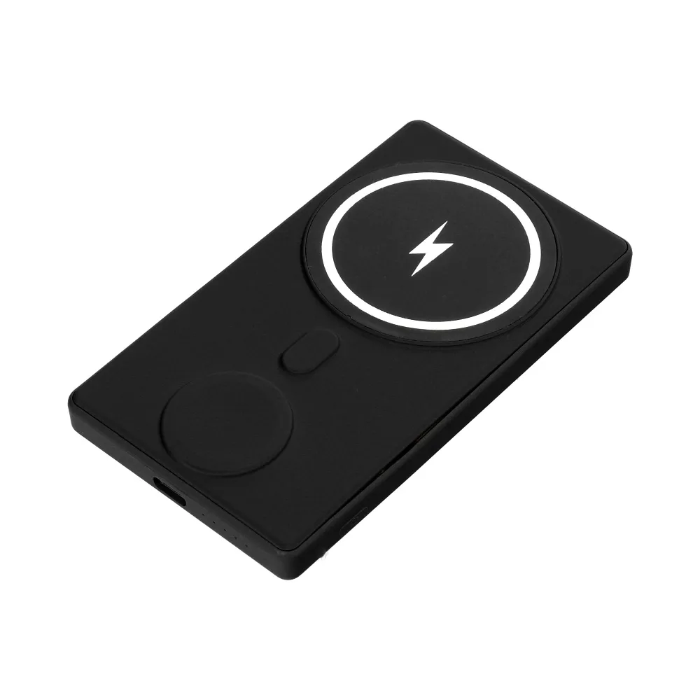 Power bank 5000mAh z ładowaniem bezprzewodowym Magsafe, 15W + ładowanie do Apple Watch, czarny
