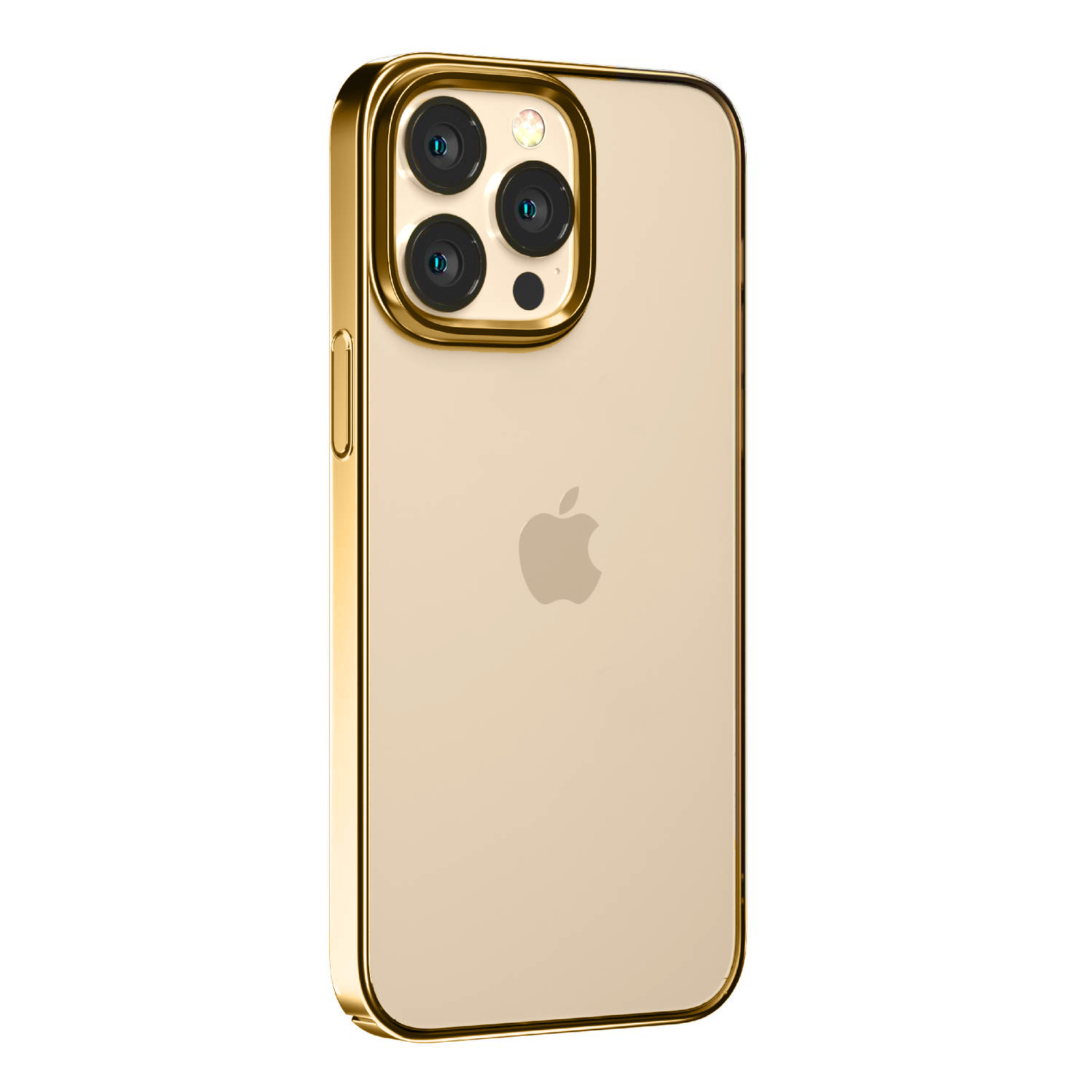 Etui do iPhone 14 Pro JETech Simple Metallic gold przeźroczyste z ramką w kolorze złota (OUTLET)