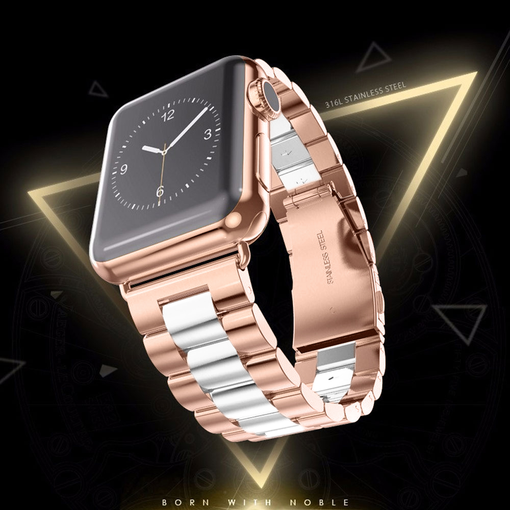 Bransoleta do Apple Watch Ultra 1-2 / Series 4-10 / SE 44/45/46/49mm – różowe złoto