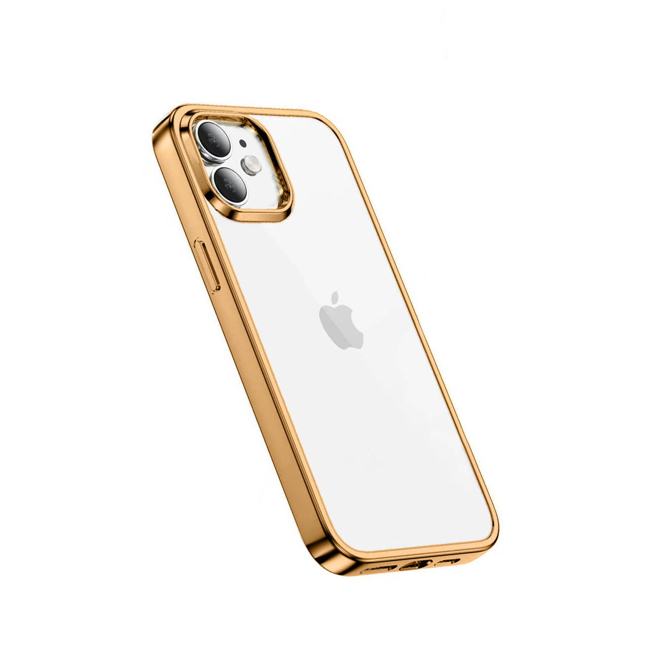 Etui do iPhone 12 Mini JETech Simple Metallic gold przeźroczyste z ramką w kolorze złota (OUTLET)