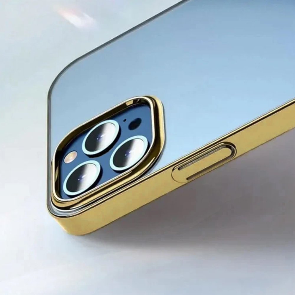 Etui do iPhone 13 Pro Max JETech Simple Metallic gold przeźroczyste z ramką w kolorze złota (OUTLET)