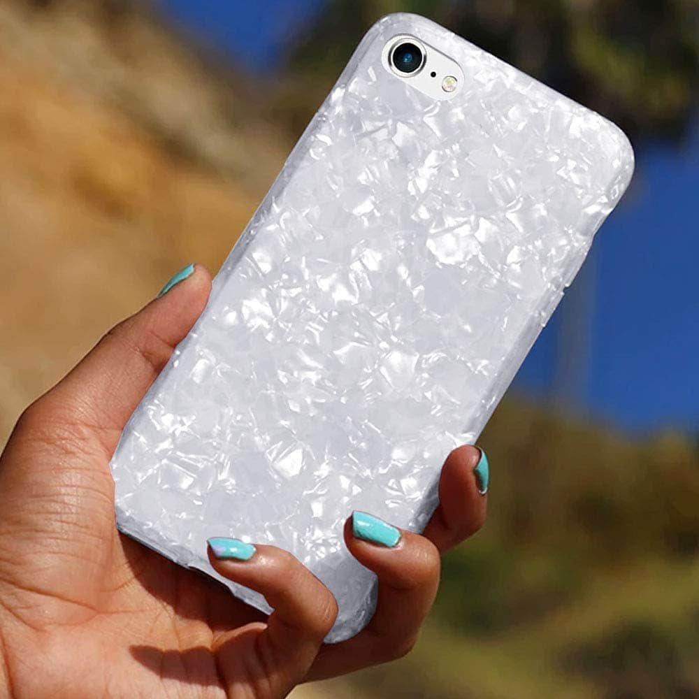 Etui do iPhone SE2022/SE2020/8/7 muszla perłowa biała