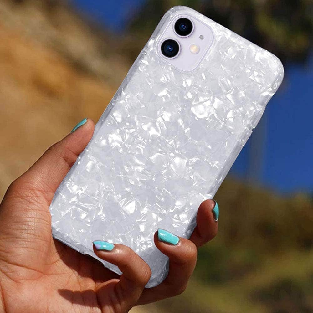 Etui do iPhone 11 kryształowe perłowe białe