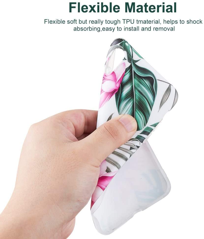 Etui do iPhone XR białe w różowe egzotyczne kwiaty